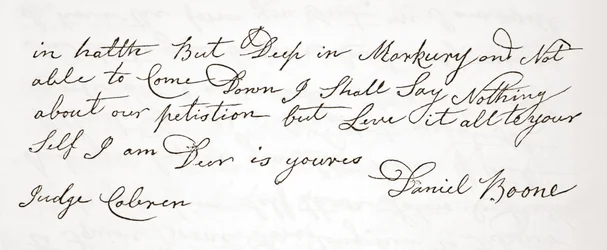 Letter from Daniel Boone to Judge John Cobren, original dated 5th October, 1809