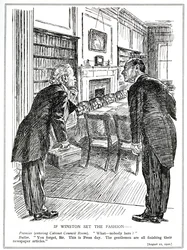 Lloyd George Enters a Cabinet Room Empty of Ministers Who Are Busy Writing Articles for the Newspapers, August, 1920