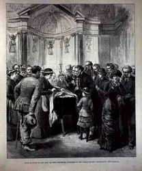 Lying in State, the Body of Lord Frederick Cavendish in the Family Chapel, Chatsworth