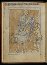 MS 370, St. Martin and the beggar, from an illuminated manuscript