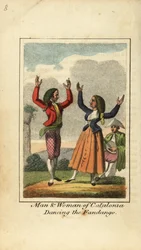 Man and Woman of Catalonia Dancing the Fandango