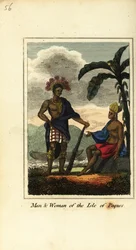 Man and woman of the Isle of Paques or Easter Island