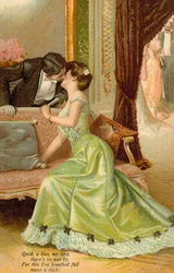 Man Kissing a Woman