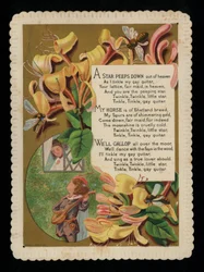 Man Serenading His Lover and Honeysuckle, Greetings Card