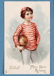 Many Happy Returns, birthday postcard, 1909