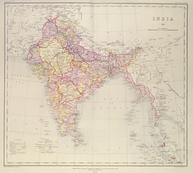 Map of India, published under the direction of Colonel H.R. Thuillier, R.E., Surveyor General of India, 1882