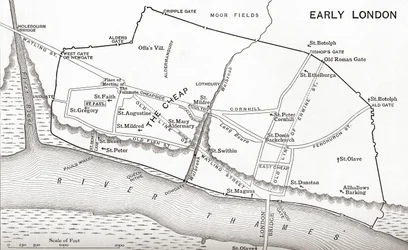 Map of London in the 11th Century