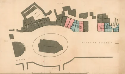 Map of Pickett Street and The Strand, London