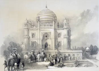 Mausoleum of Jufhir Junge, Delhi, from The Oriental Portfolio: Picturesque Illustrations of the Scenery and Architecture of India by Horace H. Wilson, published 1841