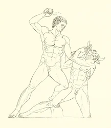 Minotaur Slain by Theseus, the Friend of Hercules