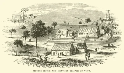 Mission House and Heathen Temple at Viwa