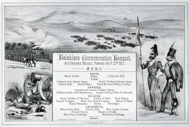 Mounted Illustrated Menu for the Balaklava Commemoration Banquet