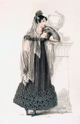 Mourning dress, fashion plate from Ackermann