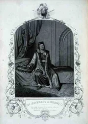 Mr Macready as Henry IV, Act III Scene 1, in Henry IV by William Shakespeare (1564-1616)