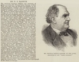 Mr Phineas Taylor Barnum, of New York, Proprietor of the "White Elephant"