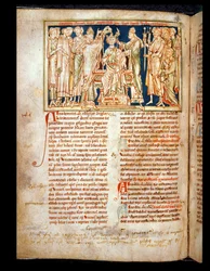 Edward the Confessor (1004-66), miniature from Flores Historiarum, by Matthew Paris, 1250-52