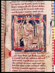 Henry I (1068-1135), miniature from Flores Historiarum, by Matthew Paris, 1250-52