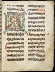 King Arthur, miniature from Flores Historiarum, by Matthew Paris, c.1250-52