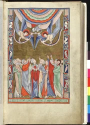 The Ascension, from the Hunterian Psalter, c.1170