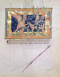 The Dragon Waging War with the Faithful, from the Gulbenkian Apocalypse, c.1265-70