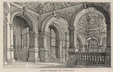 New Building of the Constitutional Club in Northumberland Avenue: Grand Staircase and Upper Hall