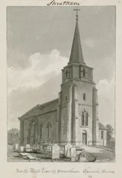 Northwest View of Streatham Church, Surrey