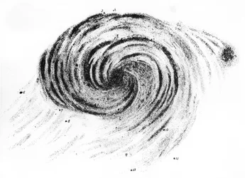 Observation of Whirlpool Galaxy in Canes Venatici, from Observations of Nebulae, by Lord Rosse, Published in London, 1850