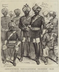 Officers, Non-Commissioned Officers, and Men of the Indian Contingent, on a Visit to England