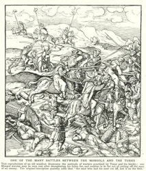 One of the many battles between the Mongols and the Turks