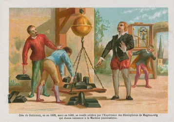Otto von Guericke, German Scientist (1602-1686) with the Famous Magdeburg Hemispheres