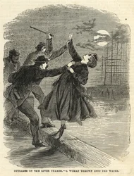 Outrage on the River Thames; A Woman Thrown into the Water