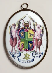 Oval plaque showing Freemasons badge