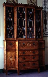 Painted and Inlaid Secretaire Bookcase, c.1785