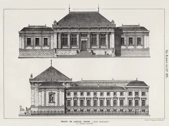 Palais De Justice, Havre, Seine Inferieure (engraving)