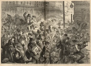 Panic-Stricken Citizens Rushing Past the Sherman House