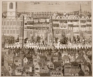 Part of the Coronation Procession of Edward VI, 1547, after a 16th century watercolour