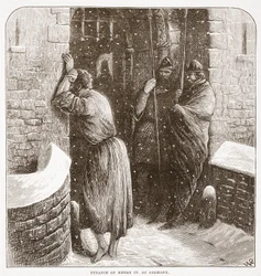 Penance of Henry IV of Germany, illustration from The History of Protestantism by James Aitken Wylie, 1878