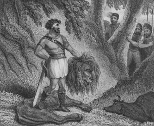 Pepin the Short, King of the Franks, Proving His Stature is No Impediment on His Ability to Rule by Killing a Lion
