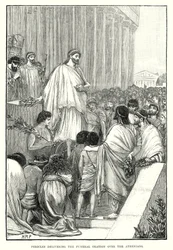 Pericles delivering the funeral oration over the Athenians