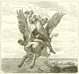 Perseus on the Winged Horse Pegasus, with Medusa