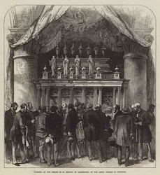 Pilgrims at the Shrine of St Edmund of Canterbury, in the Abbey Church of Pontigny