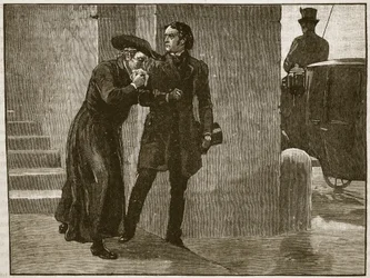 Pius IX quitting the Vatican in disguise, 1848, illustration from Cassell