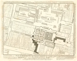 Plan of Bedford House, Covent Garden, London, taken about 1690