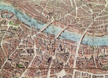 Plan of London looking towards Southwark