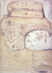 Plan of Scarborough and its defences, c.1540