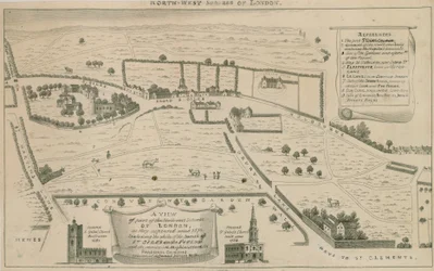 Plan of north west suburbs of London around St Giles in the Fields