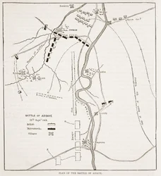 Plan of the Battle of Assaye, Illustration from Cassell