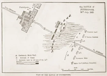 Plan of the Battle of Futtehpore, 12th July 1857, from Cassell