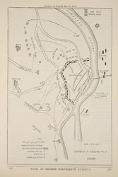 Plan of the Battle of Sobraon, 10th February 1846, illustration from Cassell