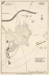 Plan of the Attack on Sholapore, illustration from Cassell